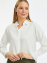 Блузка свободного силуэта из лиоцелла oodji для Женщина (белый), 11400464/51650/1200N