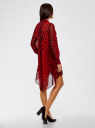Платье шифоновое с асимметричным низом oodji для женщины (красный), 11913032/38375/4529A