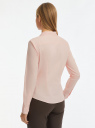 Рубашка базовая с V-образным вырезом oodji для женщины (розовый), 13K02001B/42083/4005N