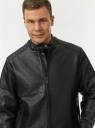 Куртка из искусственной кожи в байкерском стиле oodji для Мужчины (черный), 1L521001M/49353/2900N