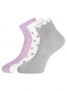 Комплект из трех пар укороченных носков oodji для женщины (разноцветный), 57102418T3/47469/62