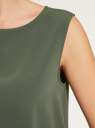 Топ прямого силуэта с круглым вырезом oodji для Женщины (зеленый), 14911014/48728/6801N
