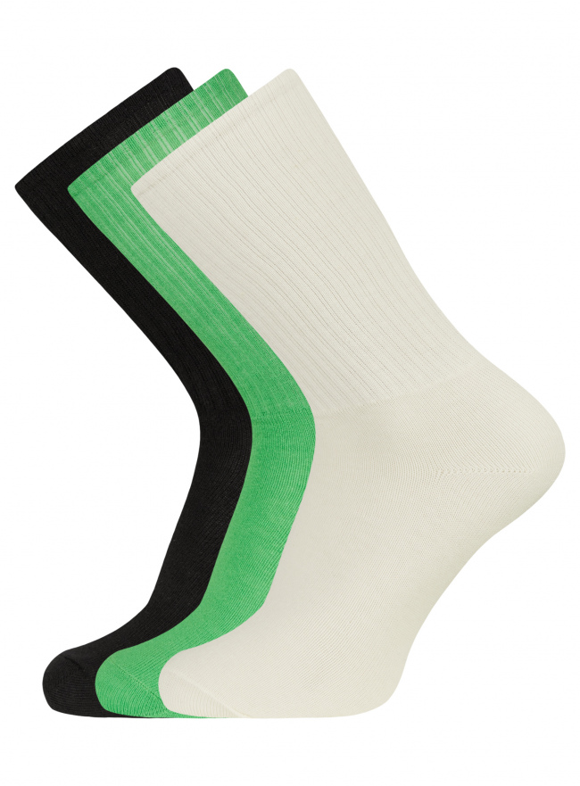 Комплект хлопковых носков (3 пары) oodji для женщины (разноцветный), 57102815T3/47469/8