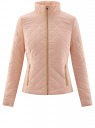 Куртка стеганая с воротником-стойкой oodji для женщины (розовый), 10204051/33744/5400N