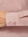 Блузка прямого силуэта с нагрудным карманом oodji для женщины (розовый), 11411134-1B/46123/4A01N