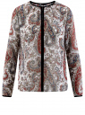 Блузка из струящейся ткани с контрастной отделкой oodji для Женщины (разноцветный), 11411059-2/38375/3045E