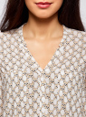 Блузка принтованная из вискозы oodji для женщины (белый), 11411049-1/24681/1233K