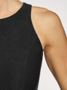 Платье двухслойное с асимметричным низом oodji для женщины (черный), 11902119-2/31266/296BA