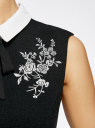 Платье с декоративными завязками и вышивкой на груди oodji для Женщины (черный), 12C13002/43299/2930P