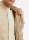 Куртка-бомбер стеганая oodji для мужчины (бежевый), 1L121011M-1/50186/3300N