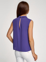 Блузка базовая без рукавов с воротником oodji для Женщины (фиолетовый), 11411084B/43414/8300N