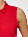 Топ вискозный с рубашечным воротником oodji для женщины (красный), 14911009B/26346/4500N