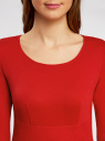 Платье трикотажное с рукавом 3/4 oodji для женщины (красный), 24001048-1/16564/4500N