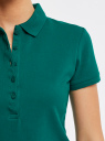 Поло базовое из ткани пике oodji для Женщины (зеленый), 19301001-1B/46161/6E00N