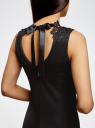 Платье с кружевной отделкой по горловине oodji для женщины (черный), 24015001-1/33038/2900N