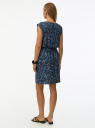 Платье вискозное с коротким рукавом oodji для Женщины (синий) Платье вискозное с коротким рукавом oodji для Женщины (синий), 11910073-8B/26346/7975F