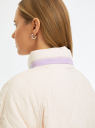 Куртка колор блок с капюшоном oodji для Женщины (слоновая кость), 10207014/50896/3060B