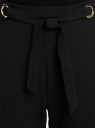 Брюки свободного кроя с декоративным поясом oodji для Женщина (черный), 11702075/18600/2900N