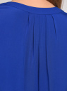 Топ вискозный с V-образным вырезом oodji для женщины (синий), 11411105B/24681/7500N