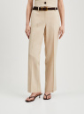 Брюки прямые из смесового льна oodji для Женщины (бежевый), 21701103/16009/3301N