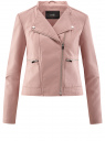 Куртка-косуха из искусственной кожи oodji для Женщина (розовый), 18A04011/43585/4A00N