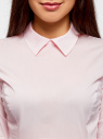 Блузка из хлопка с баской oodji для женщины (розовый), 11400444/42083/4000N