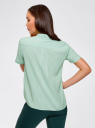 Блузка вискозная с короткими рукавами oodji для Женщины (зеленый), 11411137B/14897/6501N
