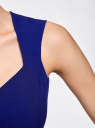 Платье базовое с фигурным вырезом oodji для женщины (синий), 12C02001B/14917/7500N