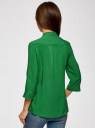 Блузка вискозная с регулировкой длины рукава oodji для женщины (зеленый), 11403225-3B/26346/6D00N