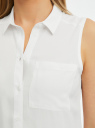 Топ вискозный с рубашечным воротником oodji для женщины (белый), 14911009B/26346/1200N