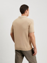 Поло вязаное с коротким рукавом oodji для Мужчины (бежевый), 4L512039M-1/52295/3300M