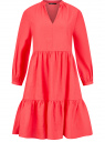 Платье ярусное из смесового льна oodji для Женщины (розовый), 12C11012/16009/4300N