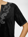 Платье из искусственной замши с декором из металлических страз oodji для женщины (черный), 18L01001/45622/2900N