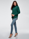 Блузка прямого силуэта с нагрудным карманом oodji для женщины (зеленый), 11411134B/48853/6E02N