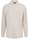 Рубашка хлопковая с нагрудными карманами oodji для Мужчина (серый), 3L330012M/50929N/2000N