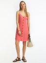 Платье из вискозы на бретелях oodji для Женщины (розовый), 11901163/26346/4100N