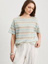 Футболка в полоску с люрексом oodji для Женщины (бирюзовый), 14701134-1/53063/7333O