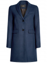 Пальто классическое прямого силуэта oodji для Женщина (синий), 10104045-1/45628/7900N