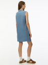 Платье-поло прямое из смесового льна oodji для Женщины (синий) Платье-поло прямое из смесового льна oodji для Женщины (синий), 12C11006/16009/7002N