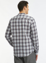 Рубашка с воротником-стойкой из смесового льна oodji для Мужчины (зеленый), 3L300000M-2/50932N/2070C