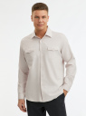 Рубашка хлопковая с нагрудными карманами oodji для мужчины (серый), 3L330012M/50929N/2000N