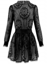 Платье из флока и кружева с резинкой на талии oodji для женщины (черный), 11913014/43853/2929E
