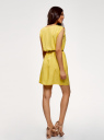 Платье вискозное без рукавов oodji для женщины (желтый), 11910073B/26346/5100N