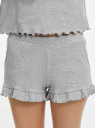 Пижама хлопковая с шортами oodji для Женщина (серый), 56002236-1/47664N/2000M