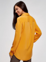 Блузка с нагрудными карманами и регулировкой длины рукава oodji для женщины (желтый), 11400355-8B/48458/5200N