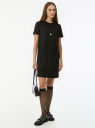 Платье с коротким рукавом из искусственной замши oodji для Женщины (черный) Платье с коротким рукавом из искусственной замши oodji для Женщины (черный), 18L01003-2/49910/2900N