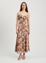 Платье макси с рюшами oodji для Женщины (бежевый), 21900341/17358/3354F