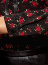 Блузка принтованная с контрастным бантом oodji для Женщины (черный), 11411058/43277/2945F