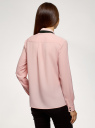 Блузка свободного силуэта из струящейся ткани oodji для Женщины (розовый), 11401282/46123/4029B