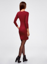 Платье базовое с рукавом 3/4 oodji для Женщина (красный), 63912222-1B/46244/4901M